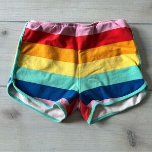 Hanna Andersson Rainbow Stripe Kids Cotton Elastic Waist Pull On Shorts